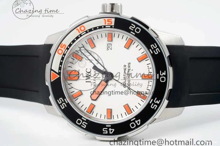 MIROTIME 0429 Aquatimer Automatic SS RSF 1:1 Best Edition White Orange Dial on Black Rubber Strap A Supportive 7069